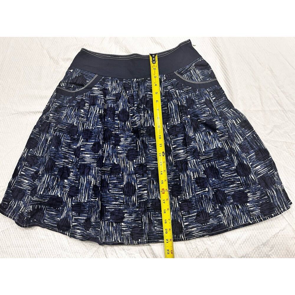 Lilly Pulitzer Sz Large Blue White Nautical Print Academia Cotton Skirt Pockets - Picture 7 of 9